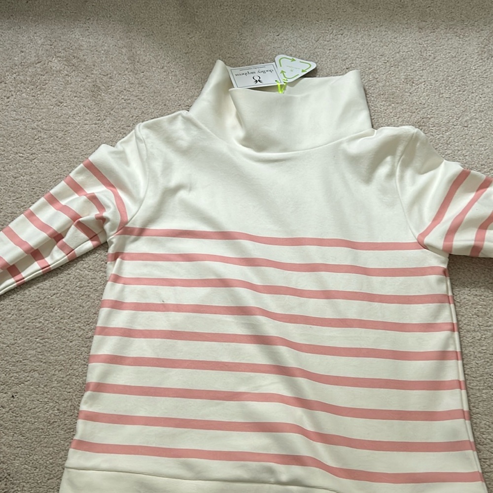 NWT Dudley Stephens Park Slope turtleneck - pink stripe